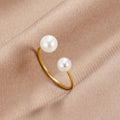 Anillo Durya de Doble Perla Enrollado