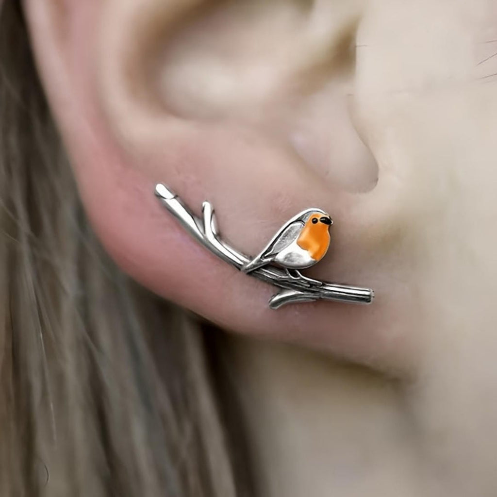Pendientes de animales de dibujos animados con forma de pájaro