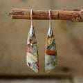 Pendientes únicos de piedra natural