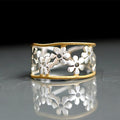 Anillo de margarita ajustable de esmalte