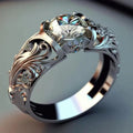 Anillo de plata con cristal exótico