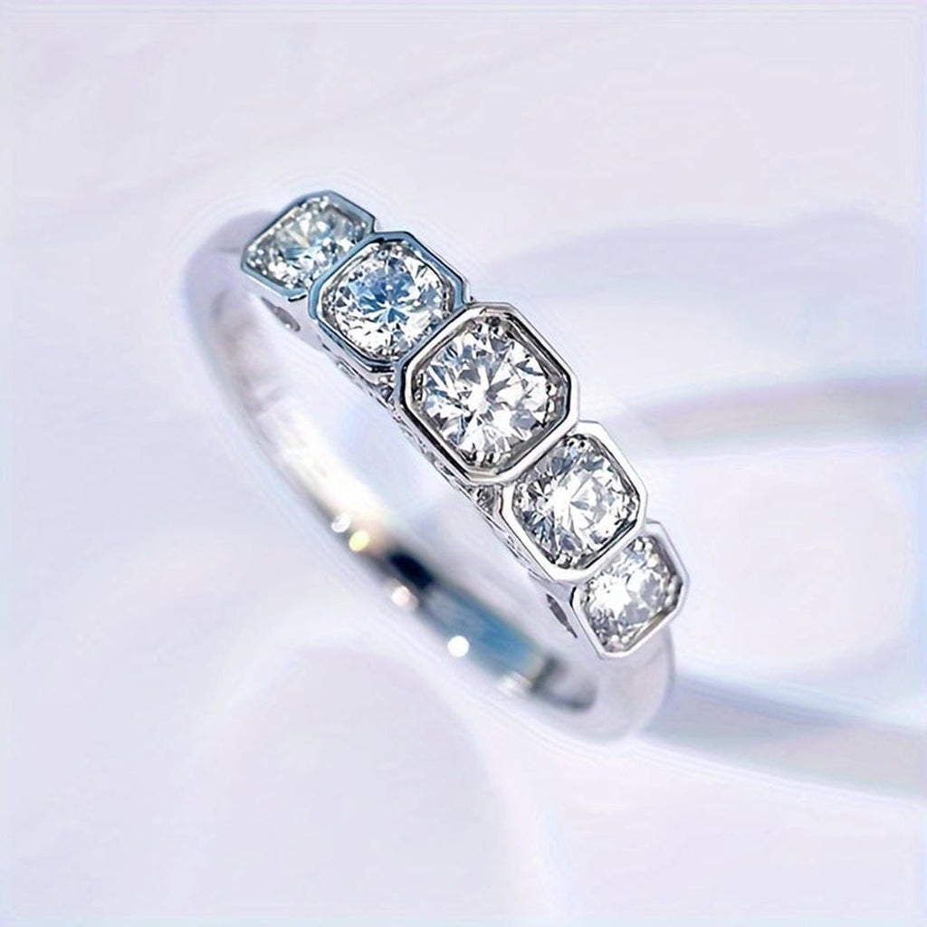 Anillo de eternidad vintage con bisel de cristal