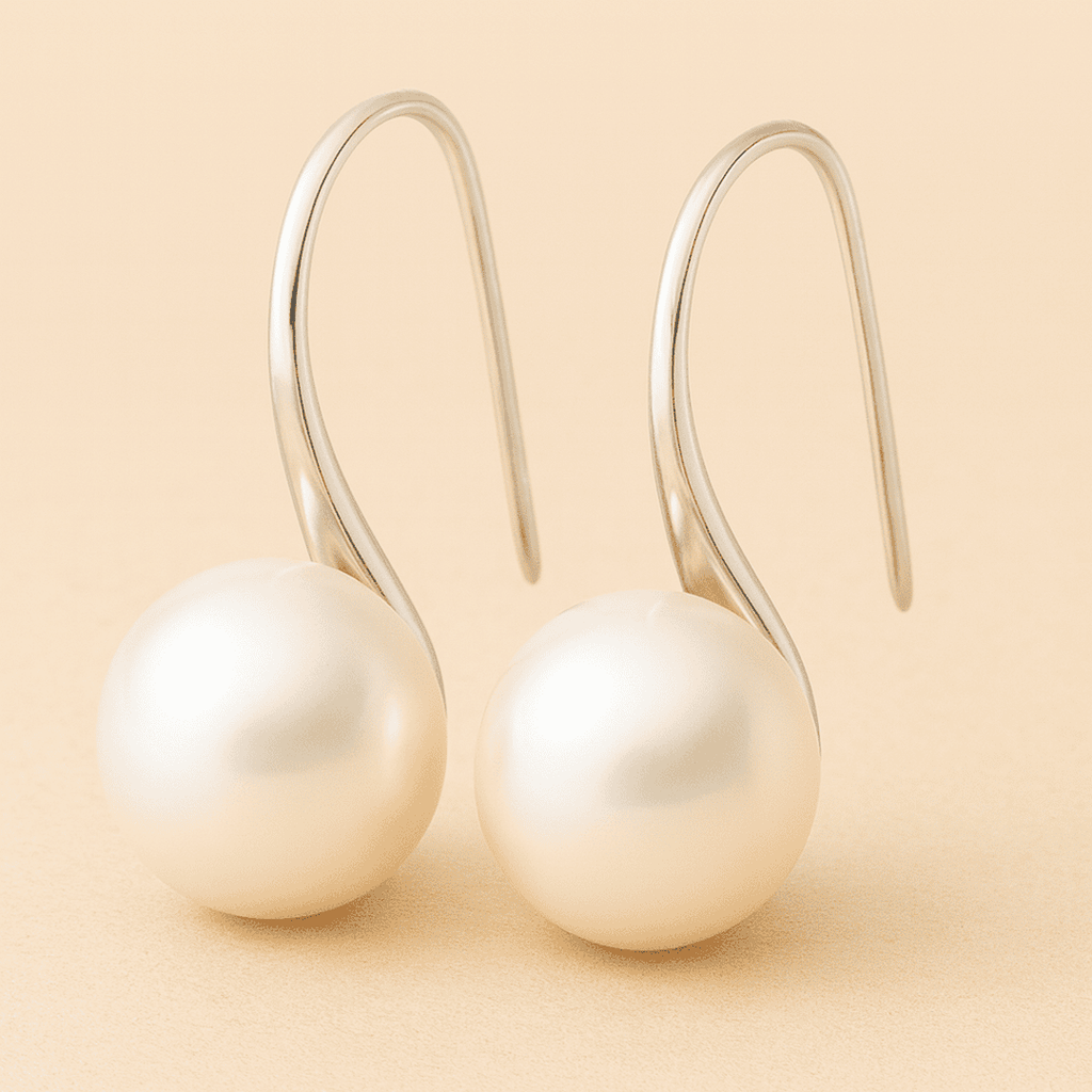 Elegantes pendientes colgantes con perlas