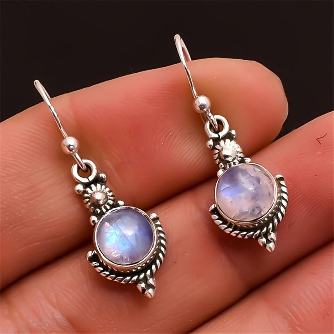 Pendientes de piedra lunar vintage