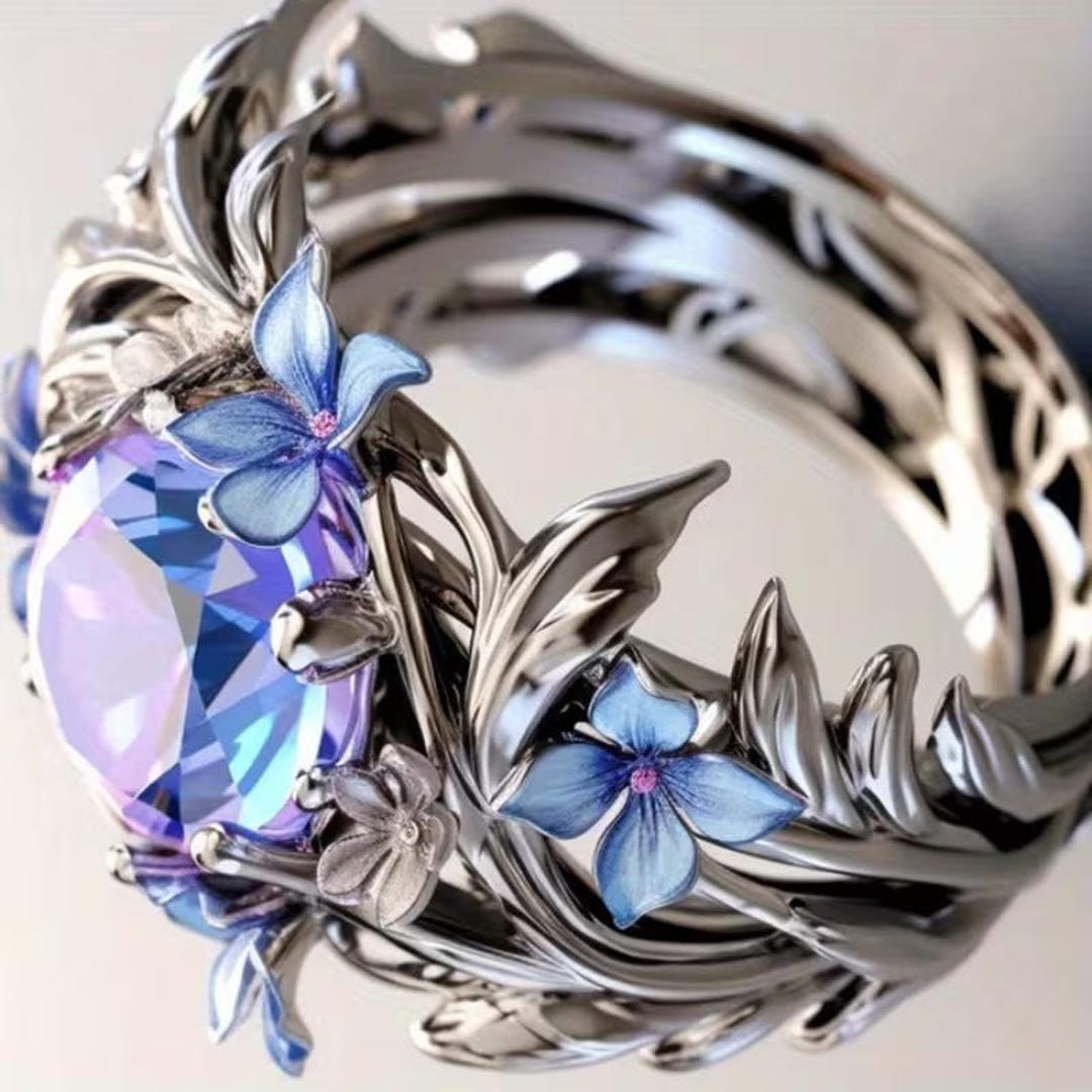 Anillo Antiguo Flor de Lavanda