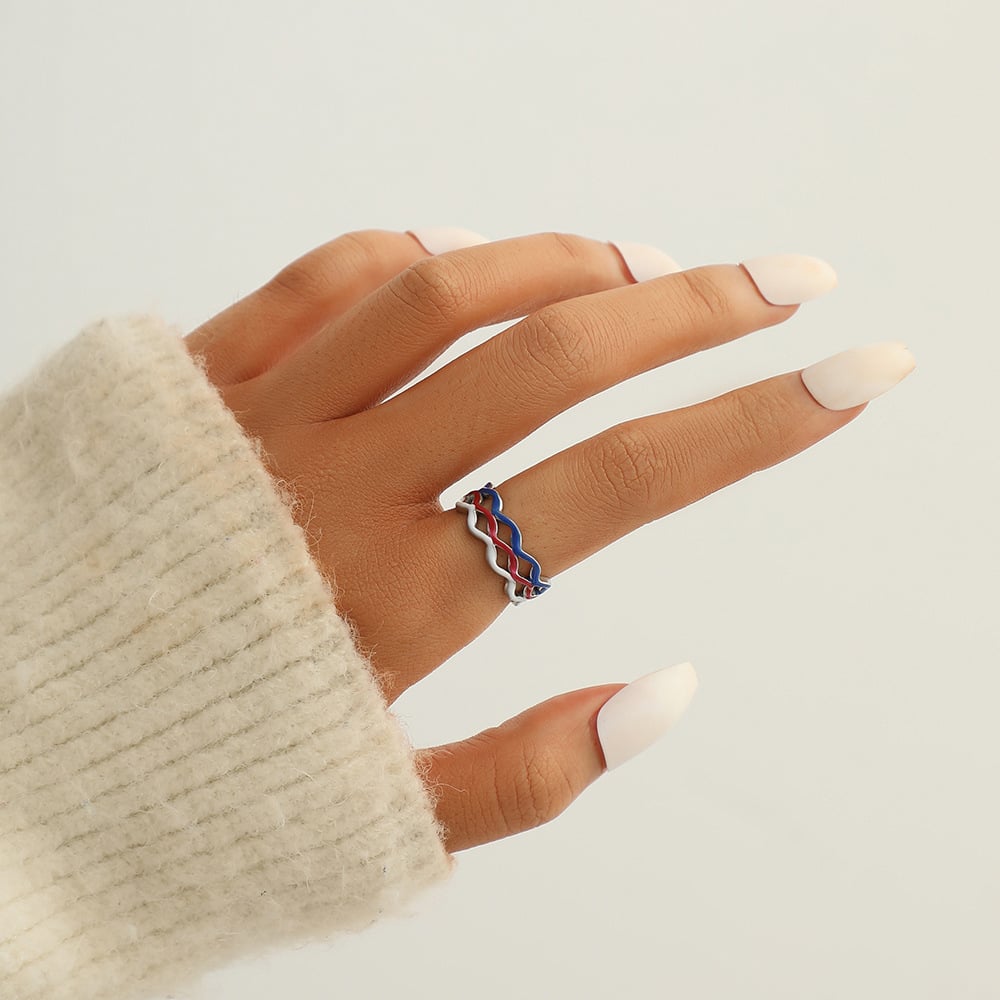 Anillo elegante de acero inoxidable