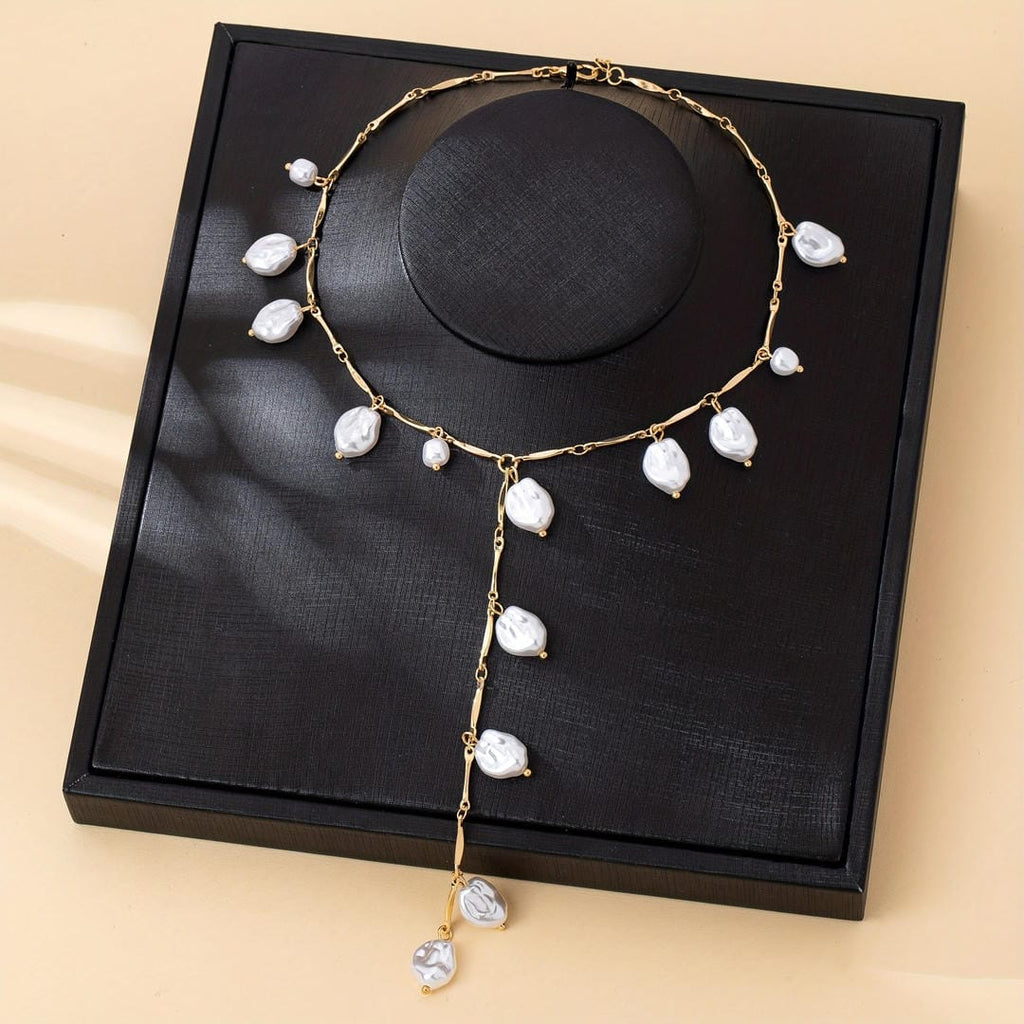 Collar Y-Lariat Cascada de Perlas