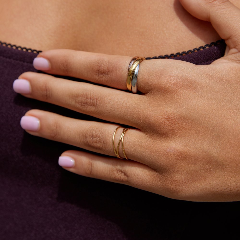 Anillo Elena de triple aro entrelazado