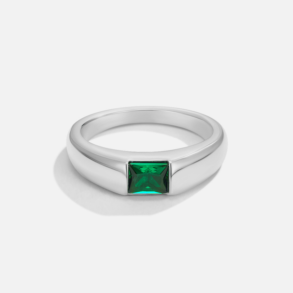 Anillo Ember de plata y esmeralda