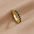 Anillo de cristal Esmeralda de 18K