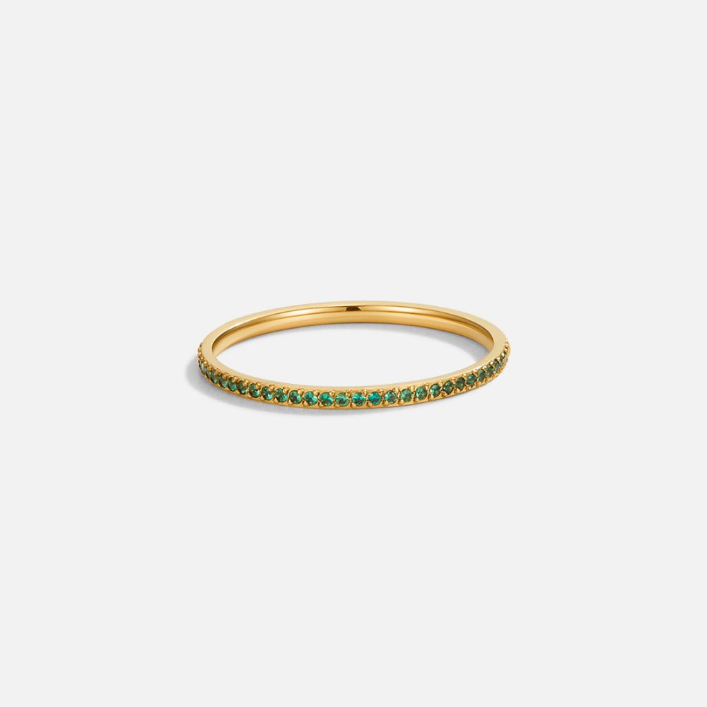 Anillo de cristal Eternidad Esmeralda