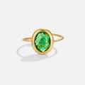 Anillo de Oro con Cristal Verde Esmeralda