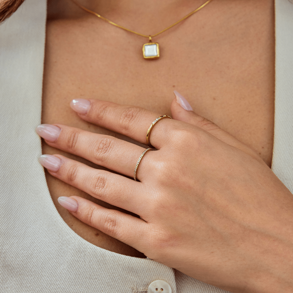 Anillo de Cristal de 18K Eternidad