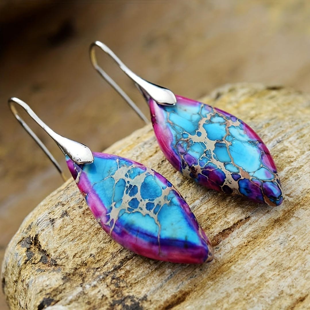 Pendientes de piedra natural de amatista