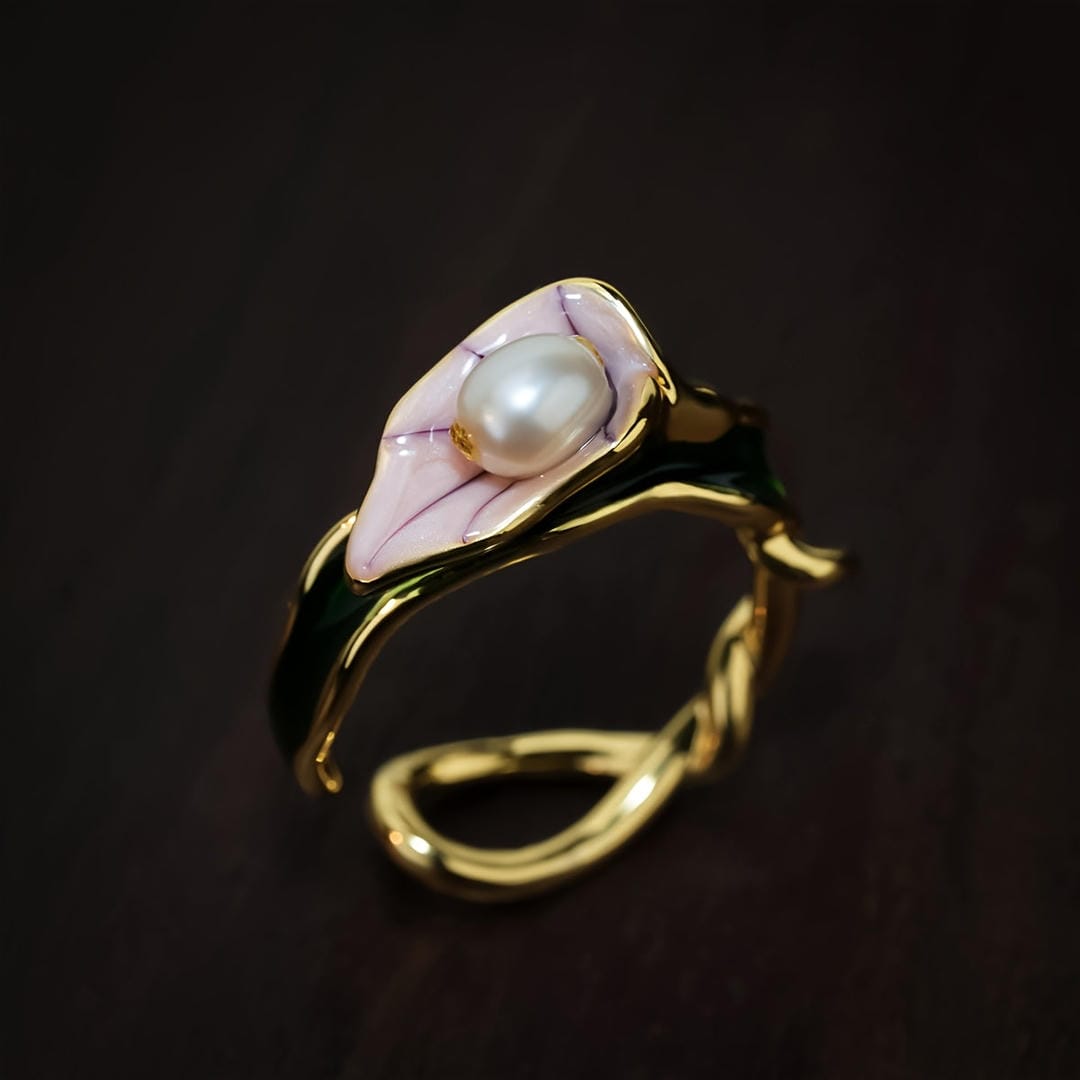 Anillo ajustable giratorio Pearl Petal