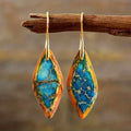 Pendientes bohemios de lava y piedras naturales