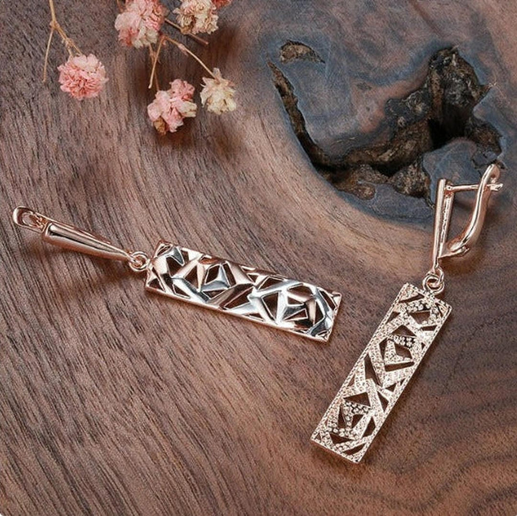 Pendientes Colgantes con Barra Texturizada
