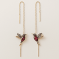 Pendientes de colibrí con esmalte y circonita