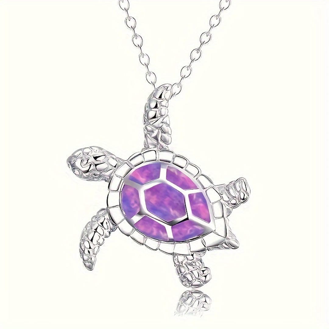 Collar con colgante de tortuga brillante