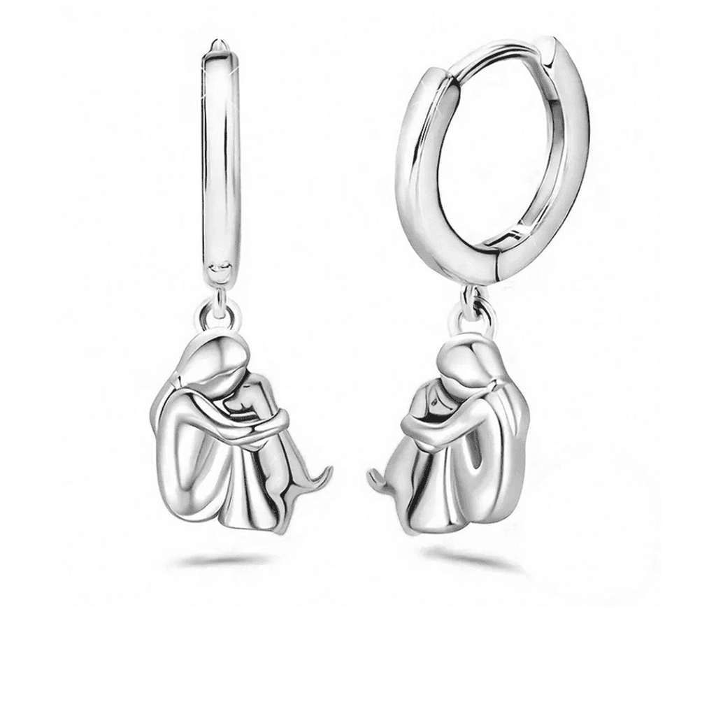 Collar con colgante de abrazo + Pendientes de regalo