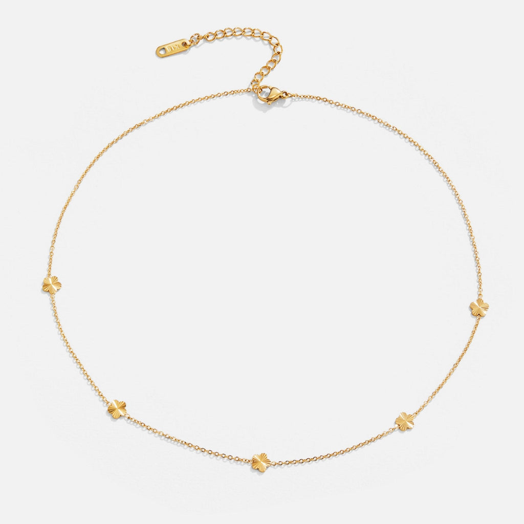 Collar de cadena de oro de 18K Flower Power