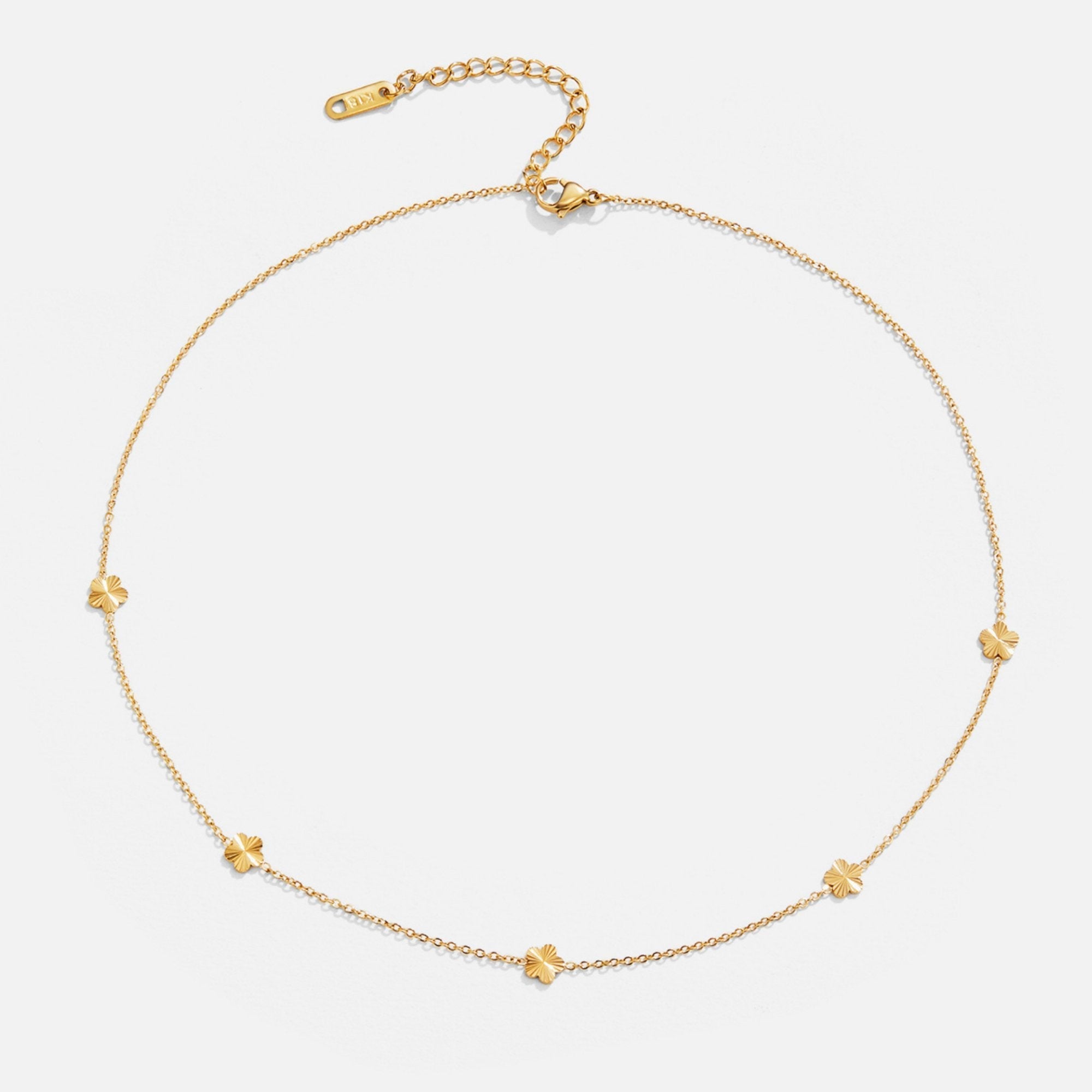 Collar de cadena de oro de 18K Flower Power