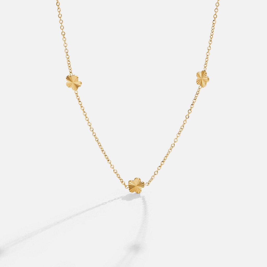Collar de cadena de oro de 18K Flower Power