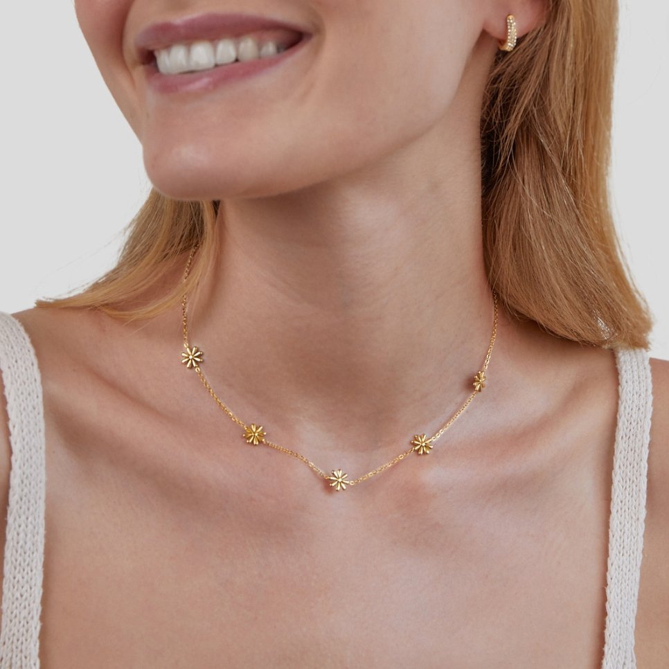 Collar Flor de Poder de Oro de 18K