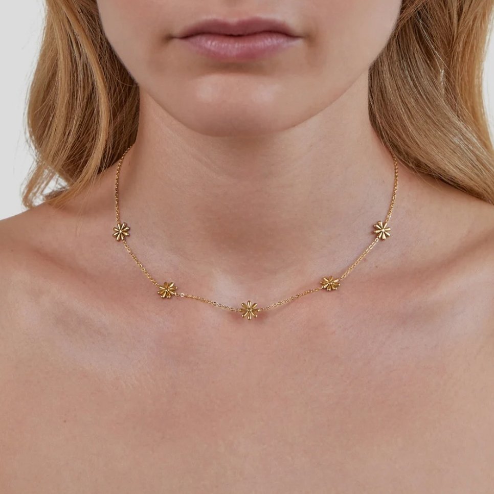 Collar Flor de Poder de Oro de 18K