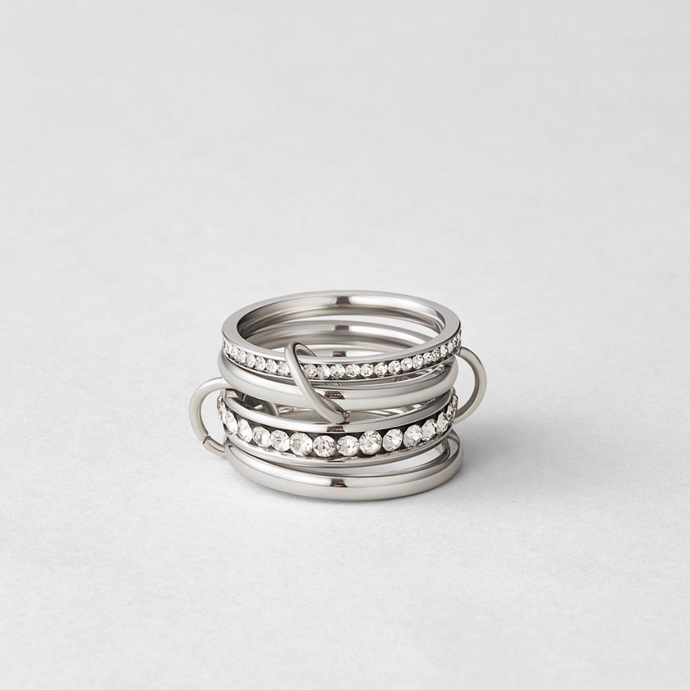 Anillo de cristal y plata "Para siempre"