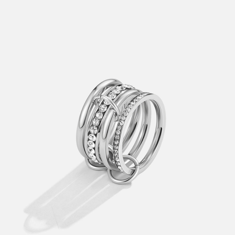 Anillo de cristal y plata "Para siempre"
