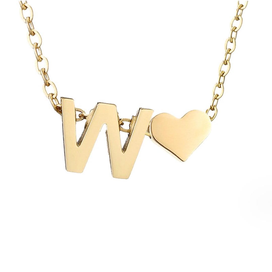 Collar de oro con inicial y corazón personalizado
