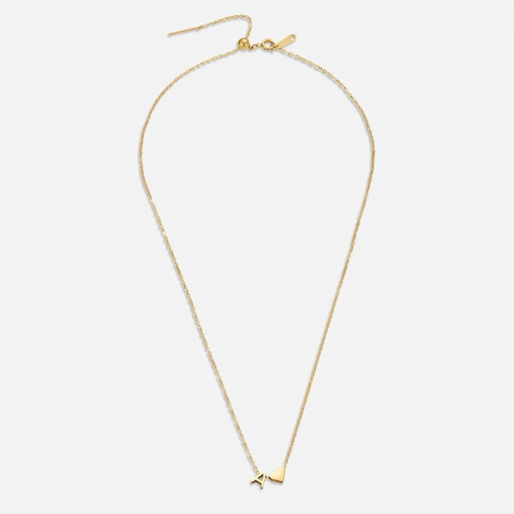 Collar de oro con inicial y corazón personalizado