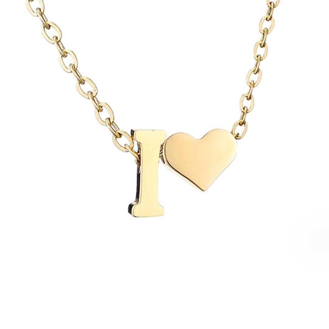 Collar de oro con inicial y corazón personalizado