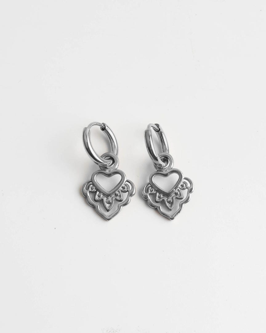 Pendientes colgantes corazón boho