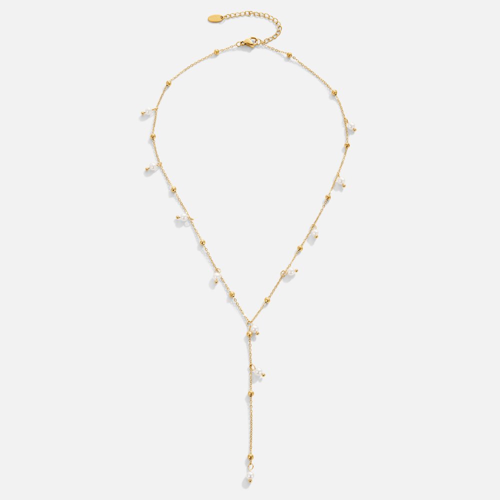 Collar lariat con perla colgante