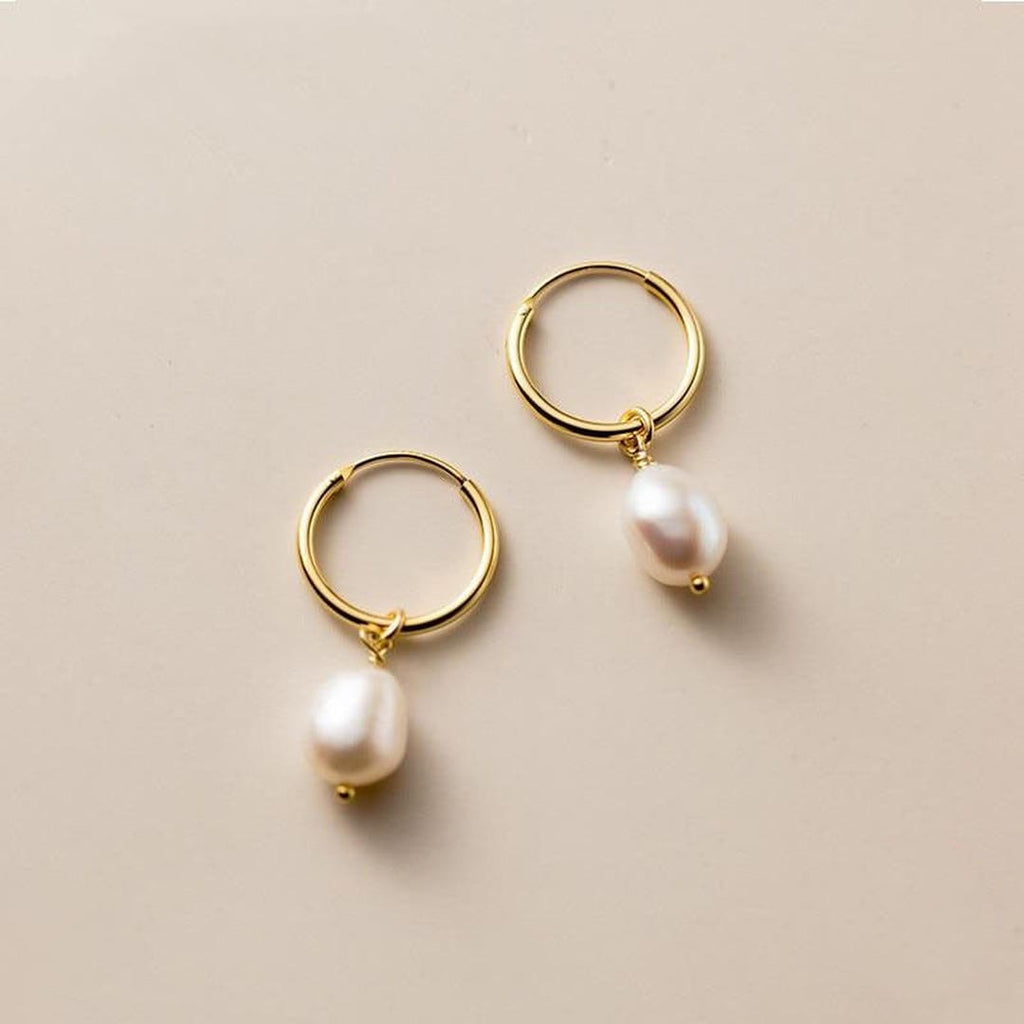 Pendientes colgantes de perlas de agua dulce
