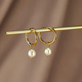 Pendientes colgantes de perlas de agua dulce