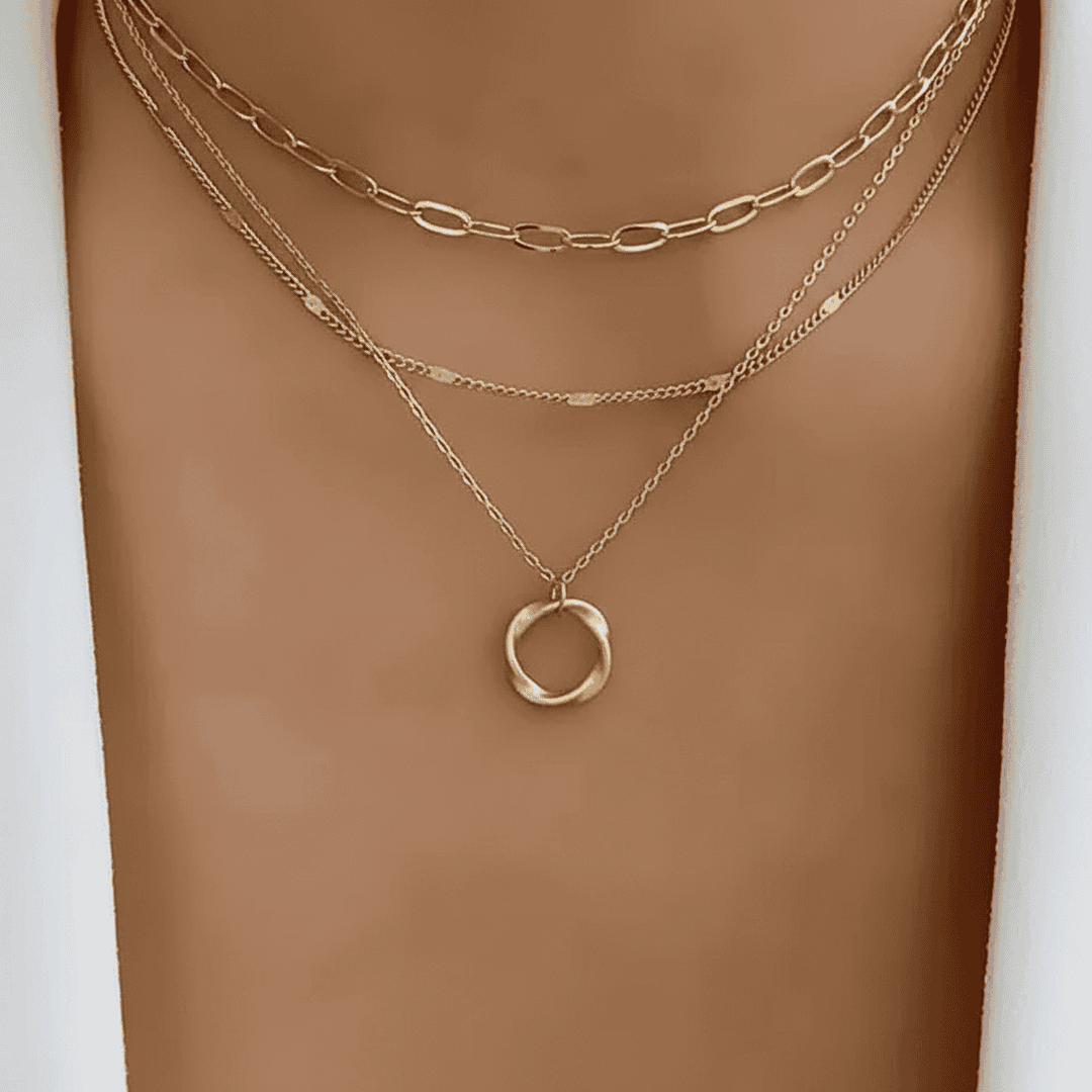 Set de cadenas chapadas en oro de estilo vintage