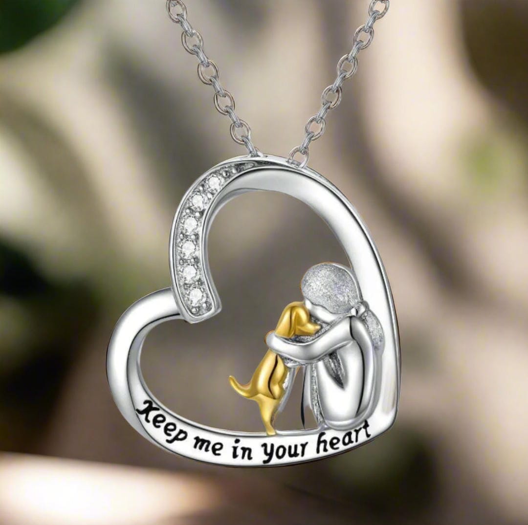 Collar de plata conmemorativo "Keep Me in Your Heart"