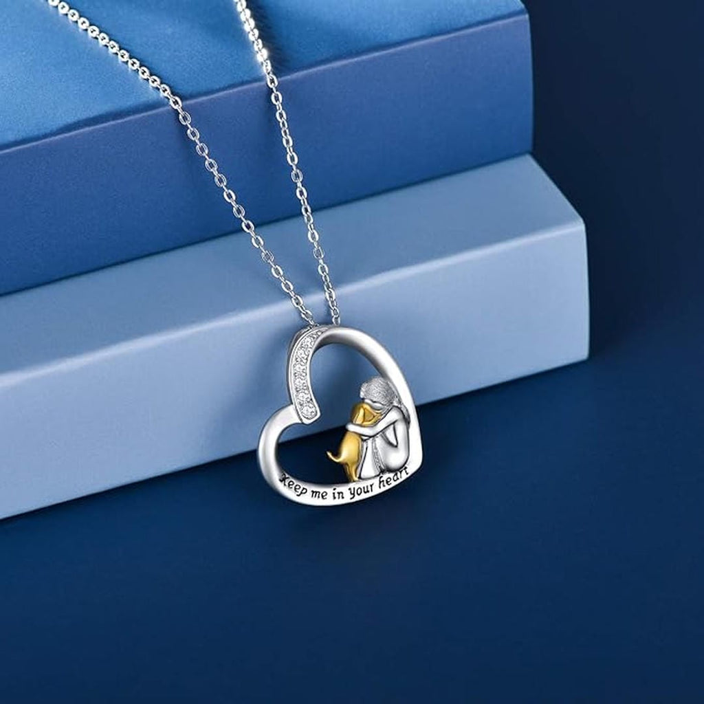 Collar de plata conmemorativo "Keep Me in Your Heart"