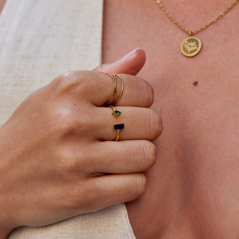 Anillo Gold Amore con Cristales