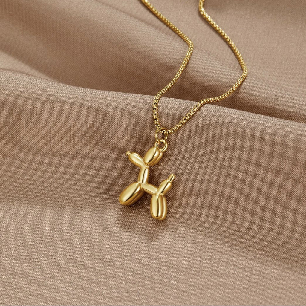 Collar de animal de globo dorado