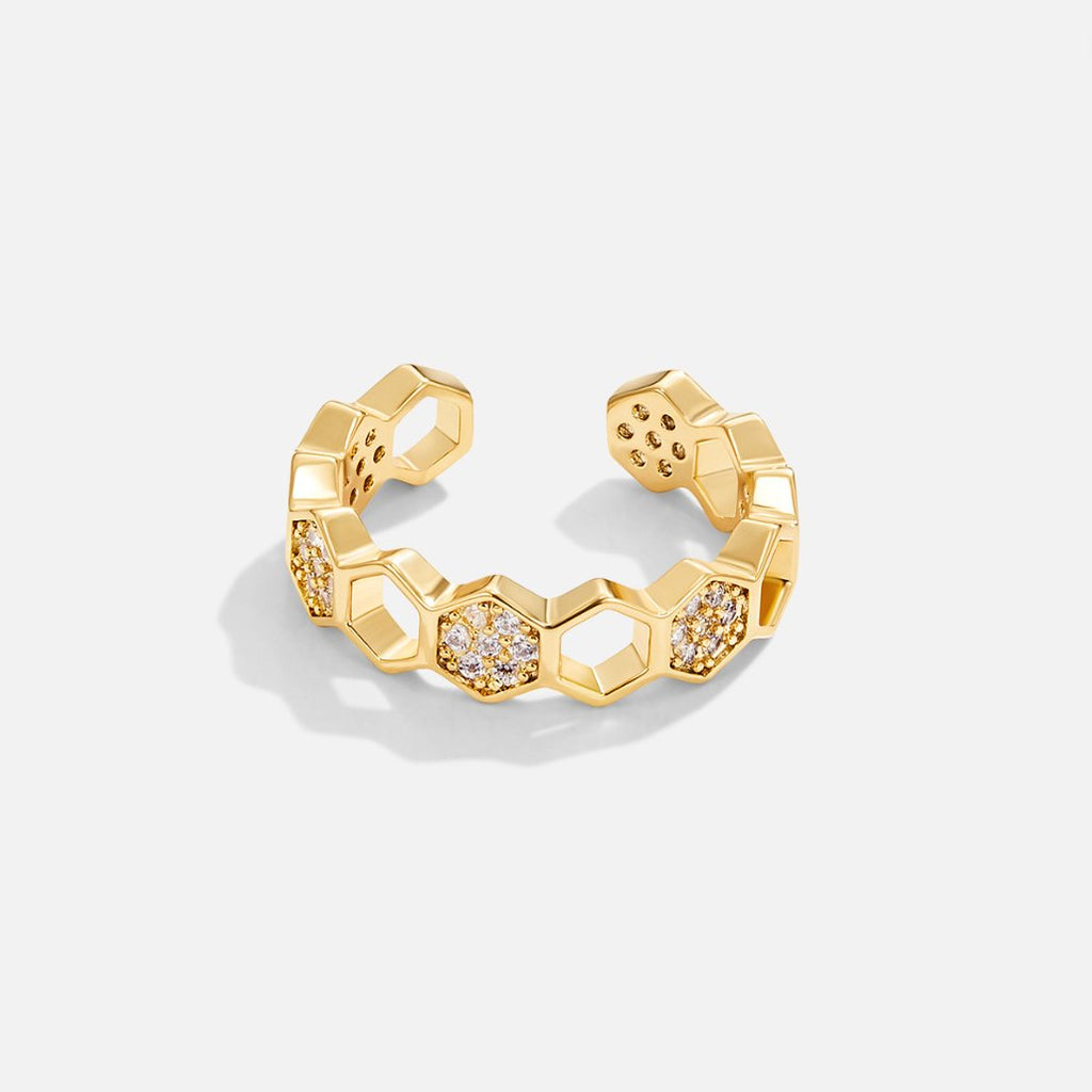 Anillo Panal de Oro y Cristal
