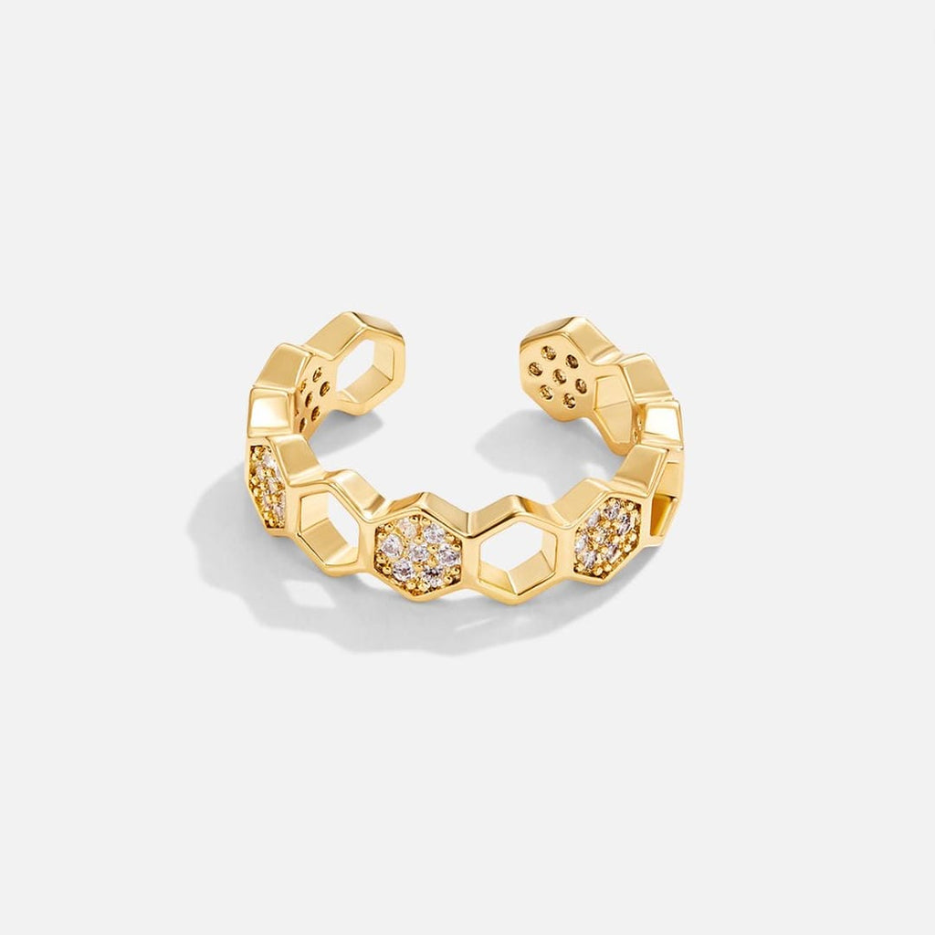Anillo ajustable Spark con diseño de panal
