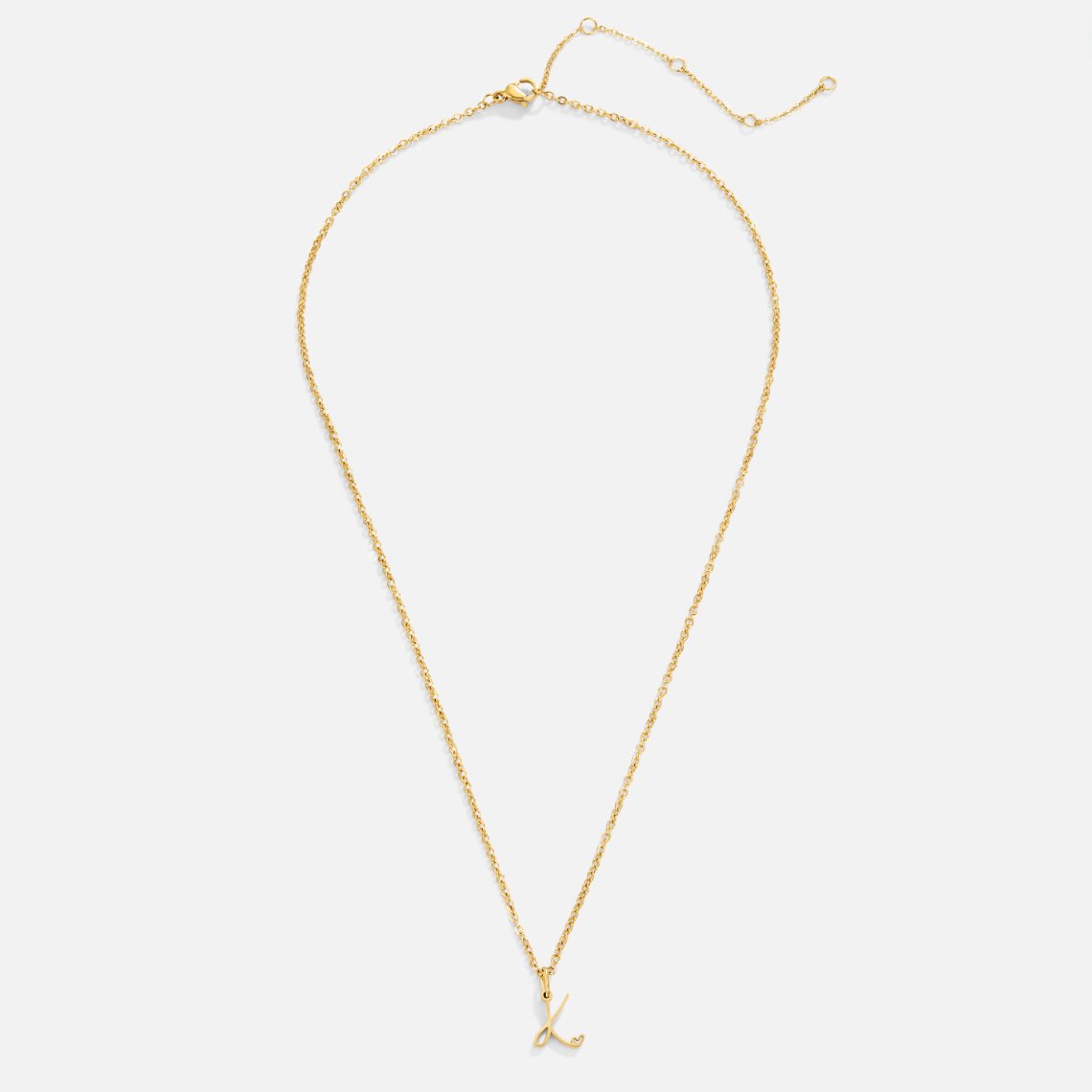 Collar de corazón con letra de oro