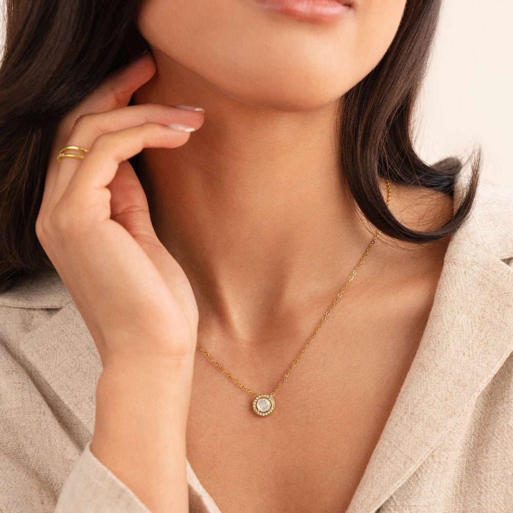 Collar de cristal Monet dorado