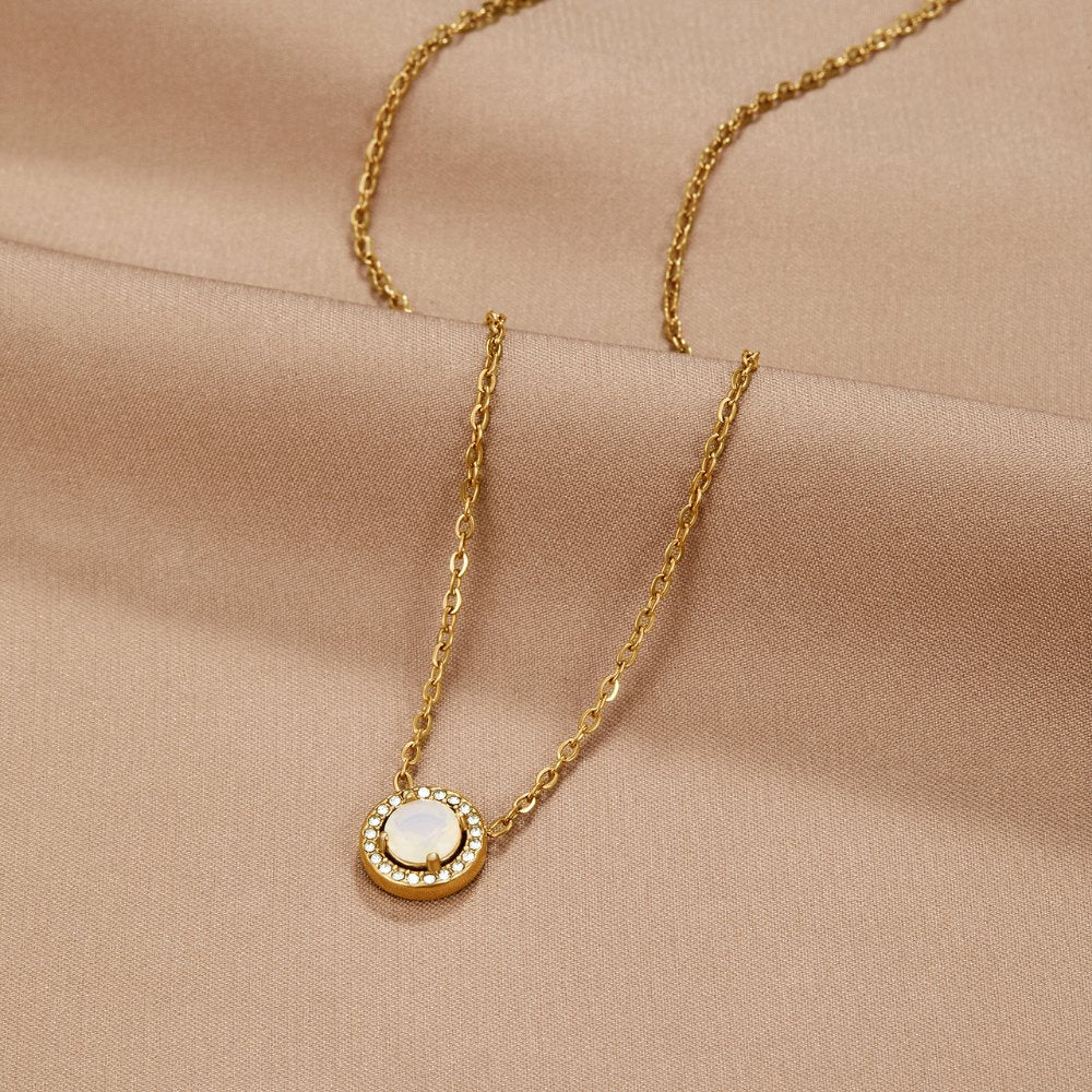 Collar de cristal Monet dorado
