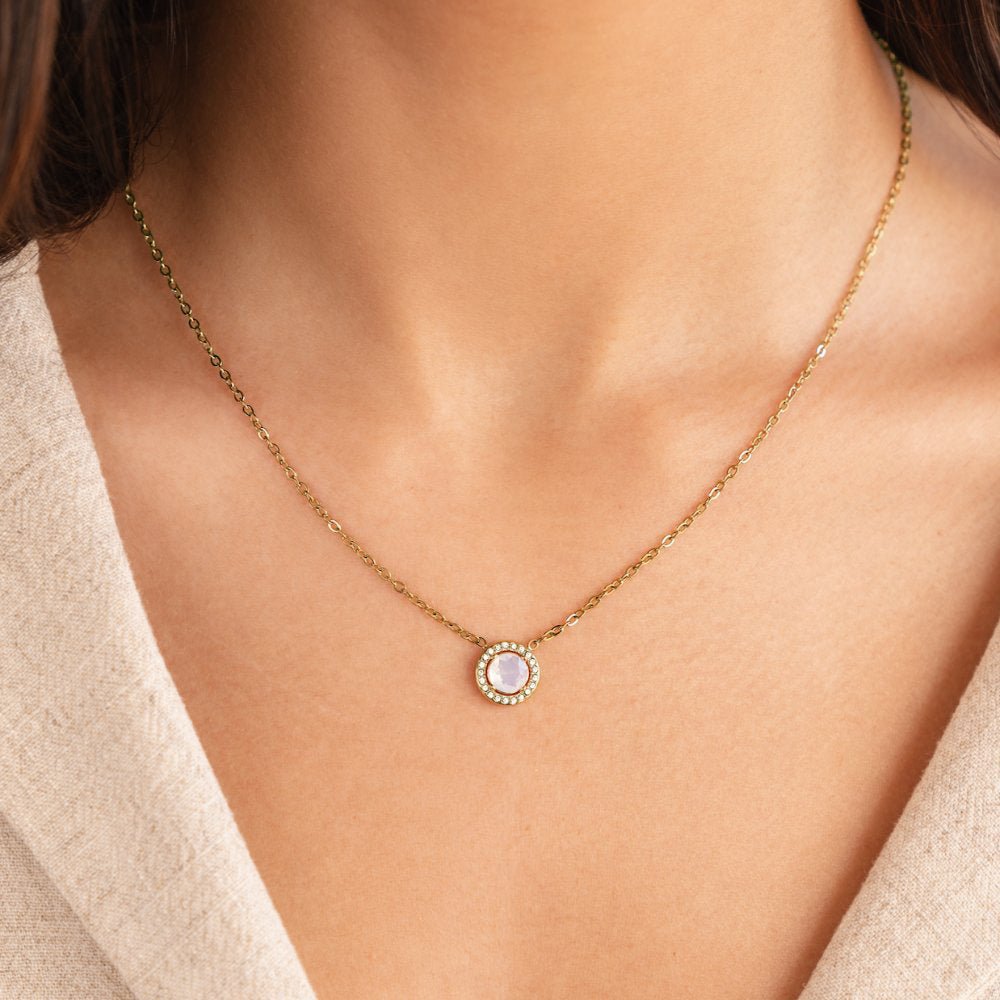 Collar de cristal Monet dorado