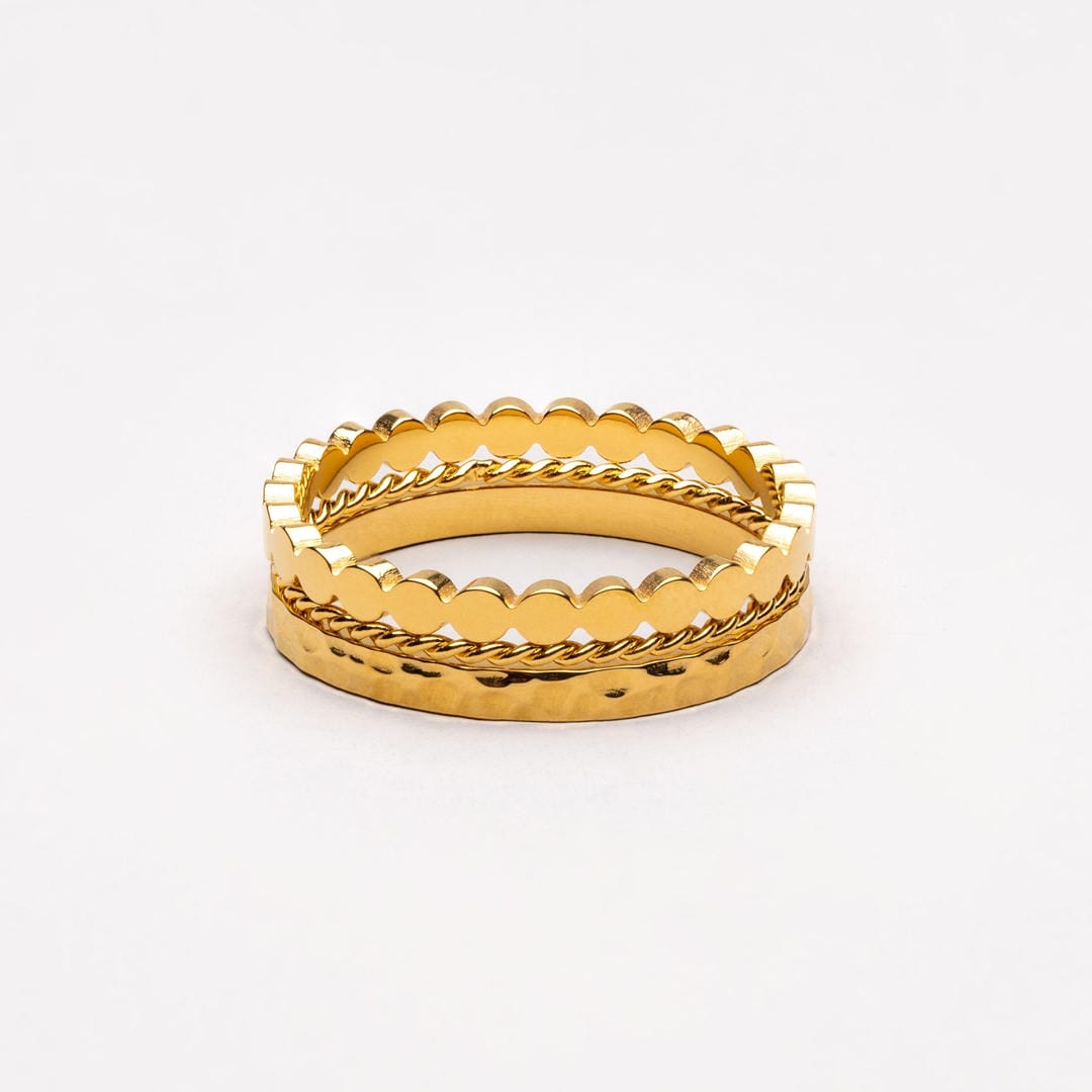 Juego de Anillos Diarios de Tres Piezas